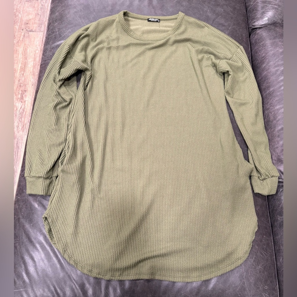 Olive Green Women’s Waffle Knit Dress